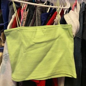 lime green zara tube tank